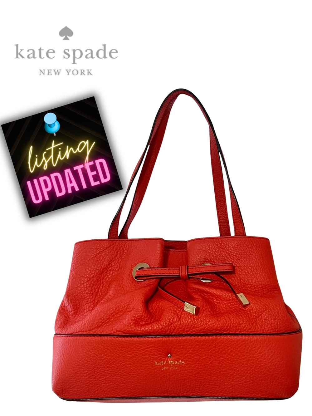 KATE SPADE new Maryanne West Valley Coral Bow Satchel Handbag + Dustbag NWOT
